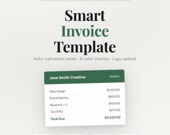 Smart Invoice Template Editable Canva Invoice Generator Freelance Small Business Branded Invoice Design