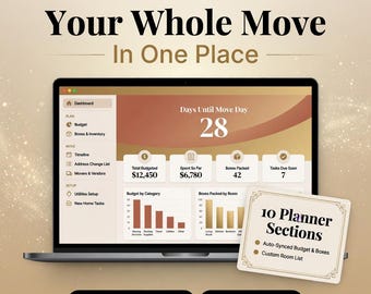 Moving Planner Interactive Moving Checklist Relocation Organizer Budget Tracker Packing List New Home Address Change No App Digital Download