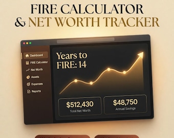Net Worth Tracker FIRE Calculator Interactive Early Retirement Planner Financial Dashboard Browser Tool No App Needed