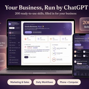 Small Business Toolkit, 200 AI Skills with Guided Workflows, Custom GPT Builds, Interactive Planner for Phone and PC
