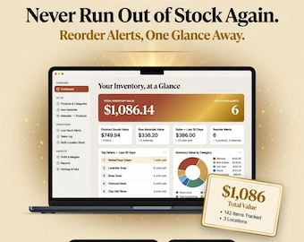 Inventory Management Tracker Interactive Small Business Stock Dashboard Reorder Alerts Raw Materials Sales Log No App Needed Etsy Seller