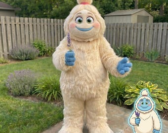 Yeti Mascot Costume for Adults, White Snow Monster Fursuit, Cute Abominable Sasquatch Plush Outfit, Professional Character Suit for Events