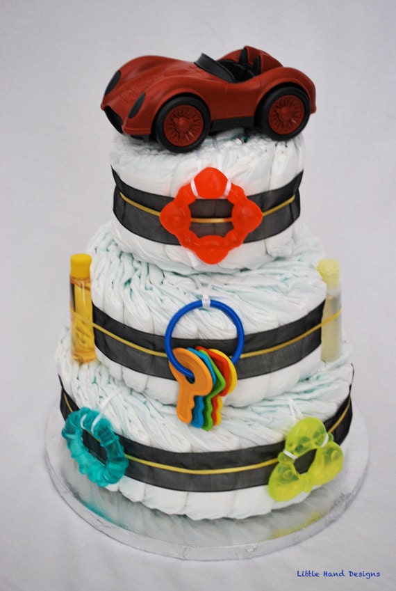Items similar to Diaper Cake Race Car Diaper Cake (Baby Boy) on Etsy