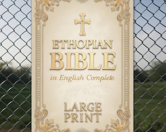 Ethiopian Bible Wall Art - 88 Books English | Gold Christian Decor
