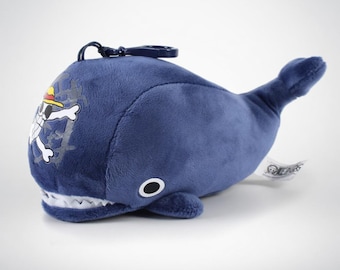 One Piece Laboon Plush Keychain - Cute Blue Whale Bag Charm