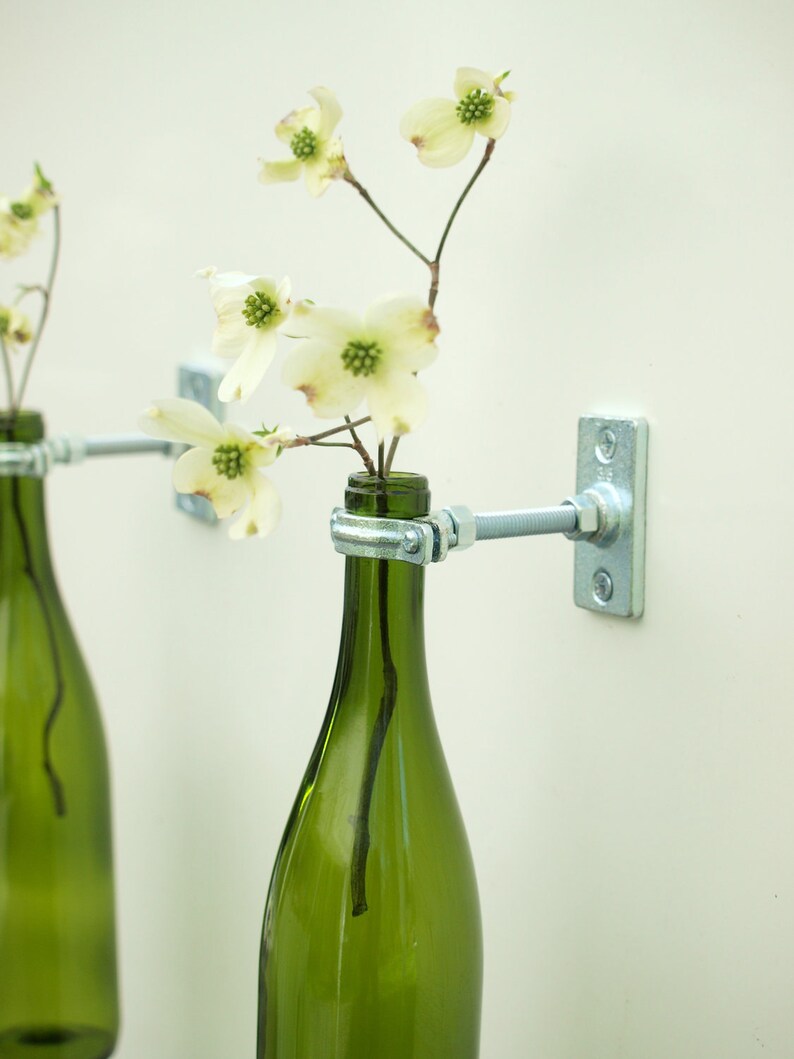 3 Hardware Only Wine Bottle Wall Flower Vases Etsy