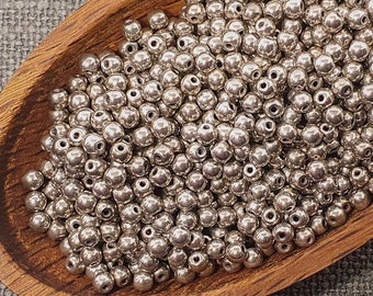 3mm Opaque Dark Gray Czech Glass Round Beads (100) 23980 / 27500