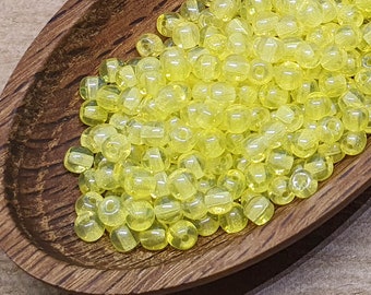 Yellow Shimmer Czech Glass Beads 3mm - 50 Pieces 80020/20600 druk