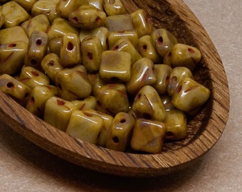 100 Perles Facettes De Bohême 4 Mm Magic Yellow Brown - Preciosa, Fabrication Française