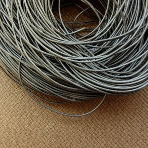 Gray Leather Cord 2m 6.5 feet Round Slate gray stone lava 1.5mm stringing material original