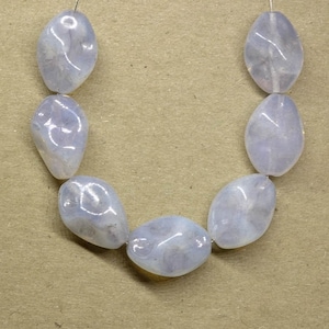 Milky gray oval beads 18mm (12pc) semiclear gray beads twisted czech beads looks like gemstone gray glass beads last czechbeads