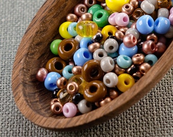 20g Czech Seed Beads: Mixed Colorful Rocaille Beads MIX-35