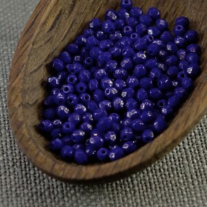 3mm beads 70pc Fire polished beads 3mm faceted beads Czech beads 3mm round beads glass beads Opaque Blue beads 3mm opaque beads czechbeads