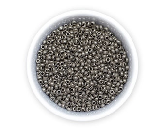 20g 10/0 seed beads Czech rocailles Frosted Matte Slate Dark Gray 331-39001-18549 *