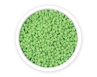 Perles tchèques grand teint 10/0 20 g Opaque Perles de rocailles vert pâle opaques NR 469 53410 Broderie
