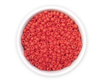 3mm Seed beads 8/0 Opaque coral red Czech rocailles NR 311-19001-93510