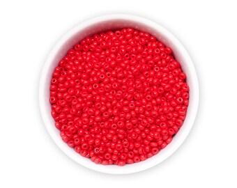 Perles de rocaille 12/0 20g rocailles en verre tchèque Opaque Rouge Preciosa perles de rocaille NR 579