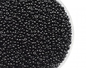 20g Black Seed Beads 12/0 Czech Ornel Rocailles Opaque Jet Opaque seed beads Black seed beads last
