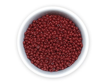 Czech Seed Beads 10/0 20g Opaque Red Brown Preciosa Rocailles NR 311-19001-93300 Embroidery Colorfast