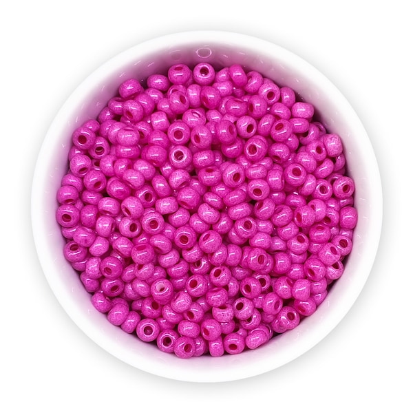 3mm size 8/0 Seed beads 20g Opaque bright magenta pink coated Czech rocailles NR 331-19001-16A26