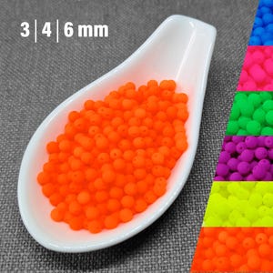 UV Glow Neon Druk Beads, Orange Czech Glass Round Beads, 3mm 4mm 6mm, Spacer Beads, Luminous Beads for Jewelry Making