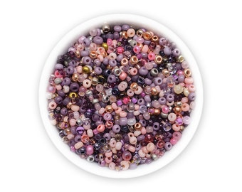 Czech Seed Beads Mix: Purple, Pink Rocaille Beads (20g) MIX-103