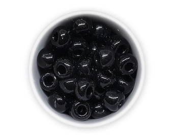 8mm Black Seed Beads (20g) 32/0 Pony Big Huge Czech Preciosa Ornela Rocailles NR 793 Opaque