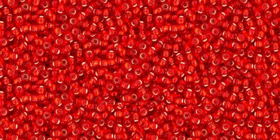 DIY Jewelry Bead Supply 10gr Size 8/0 Silver Lined Frosted Ruby TR-8-25CF Glass Seed Beads