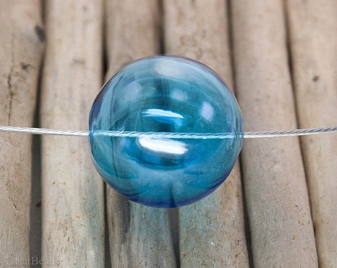 Large Hollow Hand Blown Round Glass Beads 25mm 4 Sky Blue Etsy