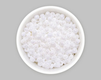 Czech Seed Beads size 5/0 (20g) White Pearl Luster Preciosa Rocailles NR 553