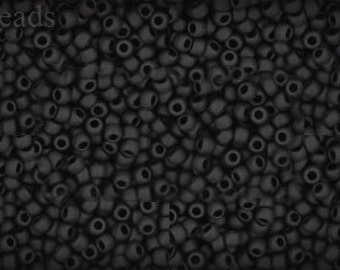 11/0 TOHO Seed Beads, Frosted Matte Black (10g) TR-11-49F
