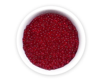 Seed beads 10/0 20g Red transparent Czech glass Rocailles Preciosa NR 578 311-29001-90090 Embroidery Colorfast