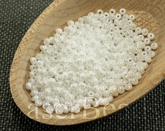 20g 9/0 seed beads Czech rocailles Opaque White Pearl Luster seed beads NR 827 331-19001-46102