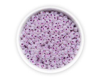 Lavender seed beads 8/0 3mm Czech rocaille luster coated purple lilac 20g Nr 818