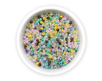 Mixed seed beads 20g pastel Czech rocailles size 10/0 MIX 53 mix Assorted beads