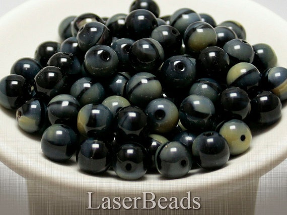 10 Black Faceted Czech Glass Round Beads – 10mm, Fire-Polished, 1mm Hole