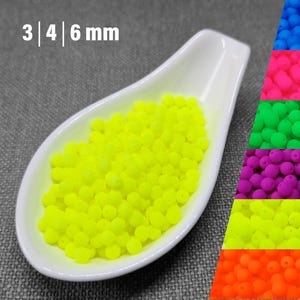 Neon Czech Glass Druk Beads, 3mm 4mm 6mm Round Beads, UV Reactive, Yellow Luminous Spacer Beads for Jewelry Making
