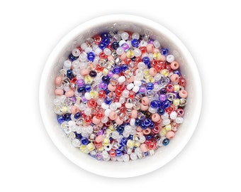 Mixed seed beads 20g pastel Czech rocailles size 9/0-10/0 MIX 55 mix Assorted beads