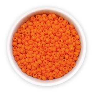 3mm size 8/0 Seed beads 20g Opaque orange Czech rocailles NR 311-19001-93140 Embroidery Colorfast *