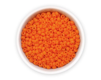 3mm size 8/0 Seed beads 20g Opaque orange Czech rocailles NR 311-19001-93140 Embroidery Colorfast *