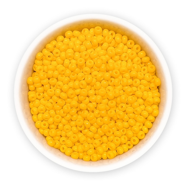 Preciosa Seed Beads size 10/0 20g Sunny Yellow Opaque Czech glass Rocailles NR 23-10A 83130 Embroidery Colorfast