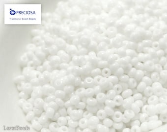 20g 11/0 White Czech Seed Beads size 11 Opaque Snow White Preciosa Ornela Rocailles NR 22 round small 03050