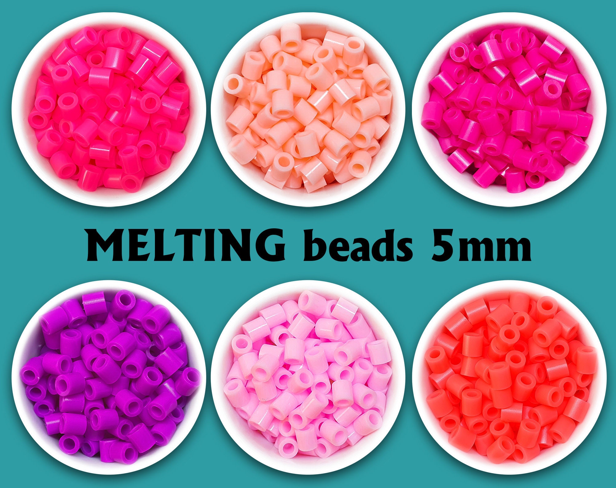 Melting Beads 5mm 800pc Fuse Ironing Plastic Red Pink 