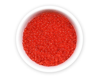 Czech rocailles 20g 10/0 Orange red seed beads Preciosa Ornela glass Nr 311-29001-90050 Embroidery Colorfast
