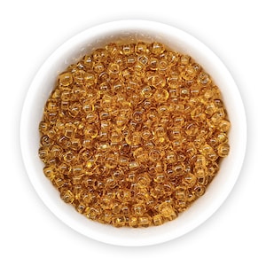 Czech seed beads size 8/0 (20g) Topaz yellow brown Preciosa rocailles 3mm NR 311-29001-10050 Embroidery Colorfast