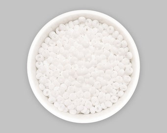 20g 8/0 White Czech seed beads Opaque snow white Preciosa Ornela Rocailles 311-19001-03050 Embroidery Colorfast *