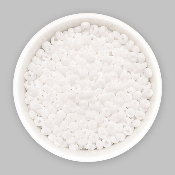 20g 8/0 Perles de rocaille tchèques blanches Opaque blanc neige Preciosa Ornela Rocailles 311-19001-03050 Broderie Colorfast *