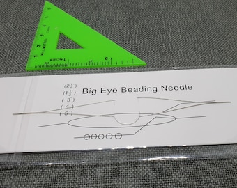 Big Eye Beading Needle, Fine Flexible Steel (4.5 inch)