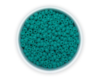 Size 8/0 Seed beads 3mm 20g Opaque green turquoise blue Czech rocailles NR 311-19001-63130