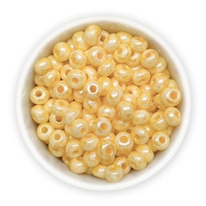 Perline pony ceche grandi 4/0 20g Perline di semi giallo opaco 5 mm Preciosa Ornela NR 674